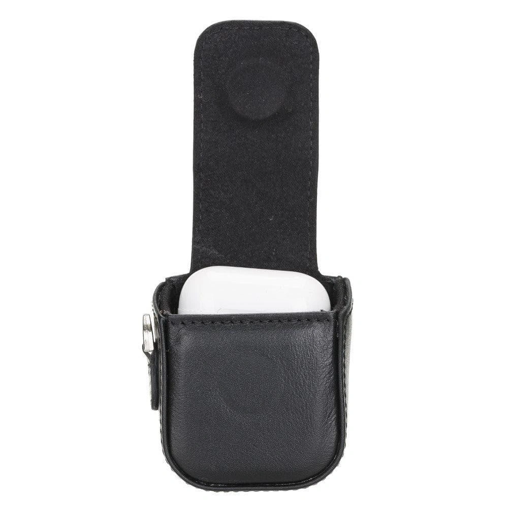 Bloominbag Aurel Onyx Black Charm Hakiki Deri Airpods Kılıfı – Airpods 1 & 2 Uyumlu görseli 4