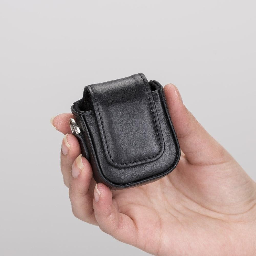 Bloominbag Aurel Onyx Black Charm Hakiki Deri Airpods Kılıfı – Airpods 1 & 2 Uyumlu görseli 3