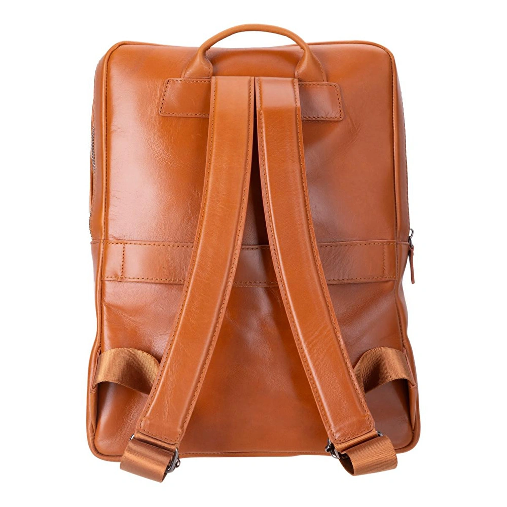 Bloominbag Atelier Classic Tan Hakiki Deri Laptop Sırt Çantası – 16” Uyumlu görseli 3