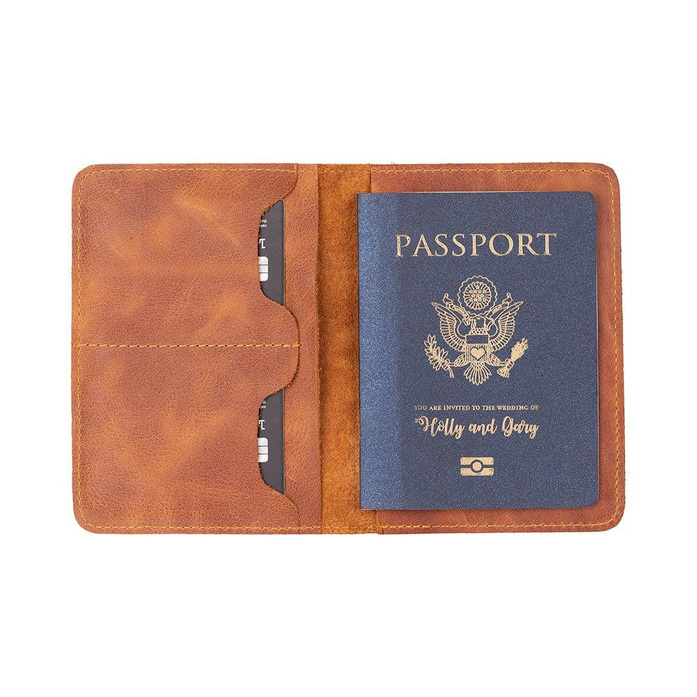 Bloominbag Viaggio Voyager Golden Tan Deri Pasaport Ve Kart Kılıfı görseli 1