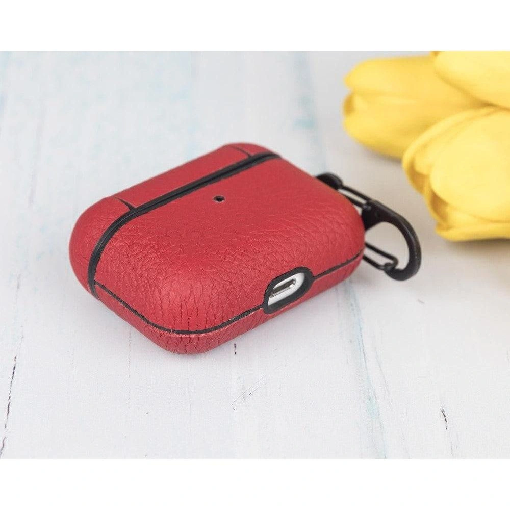 Bloominbag Aurel Hook Crimson Red Hakiki Deri Airpods Pro Kılıfı – Airpods Pro 1 & 2 Uyumlu görseli 1
