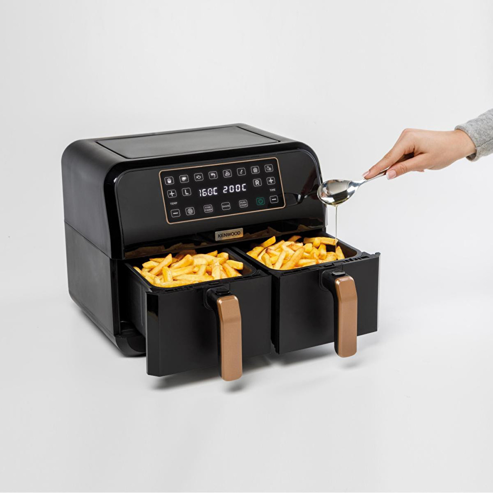Kenwood Dual Airfryer Bk Copper hfp70.000bk görseli 3