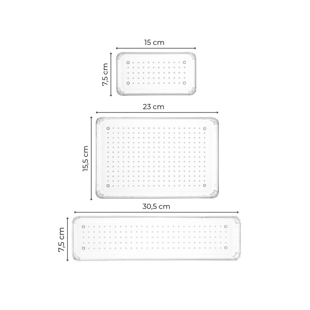 Vienev 9'lu Şeffaf Çekmece Içi Düzenleyici Organizer 4x(d.dkdrtgn,k.dkdrtgn) 1x(o.dkdrtgn) görseli 2