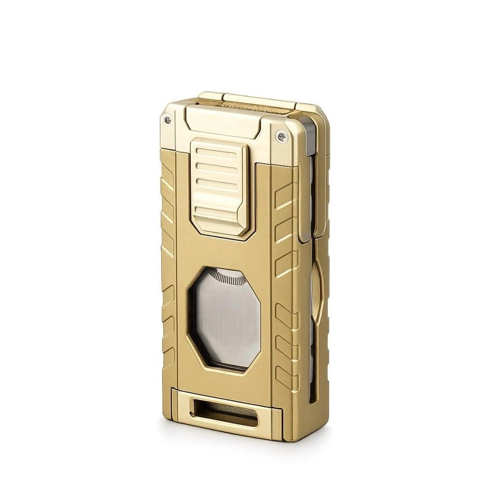 Coho Objet Coho Patron Triple Torch Brass Bıçaklı Puro Çakmağı görseli 1
