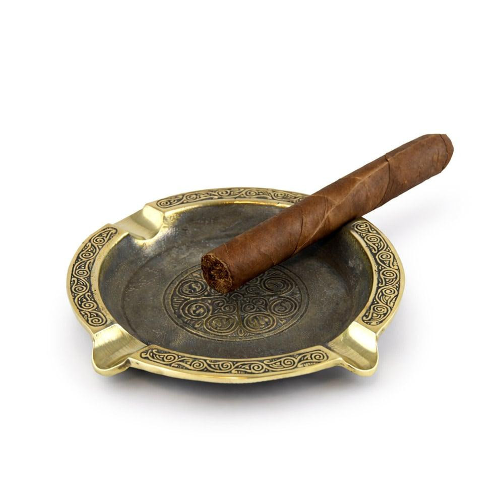 Coho Objet Coho Brazen Antique İşlemeli Döküm Puro Küllüğü görseli 1