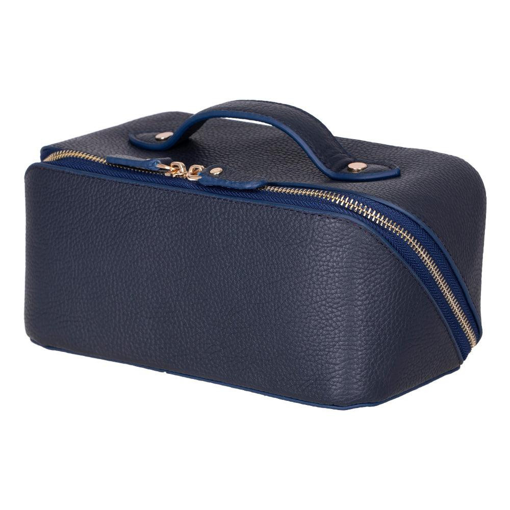 Bloominbag Ella Terra Navy Deri Seyahat Ve Makyaj Çantası görseli 5