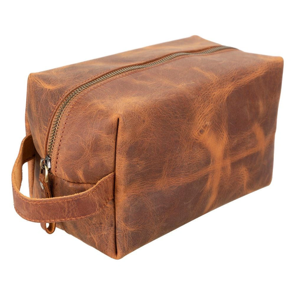 Bloominbag Voyage Burnt Orange Hakiki Deri Dopp Kit – X Large görseli 4