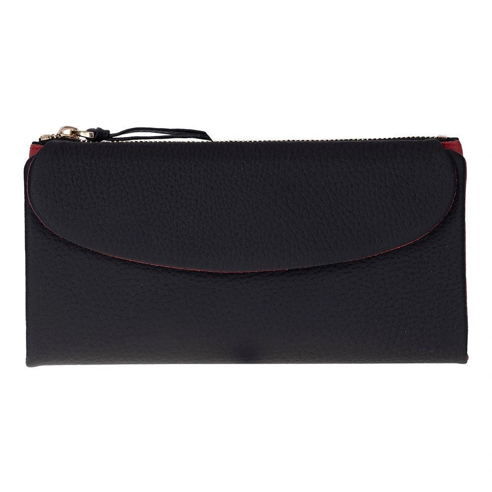 Bloominbag Élia Double Band Noir Black-red Large Deri Kadın Cüzdan & Clutch görseli 1