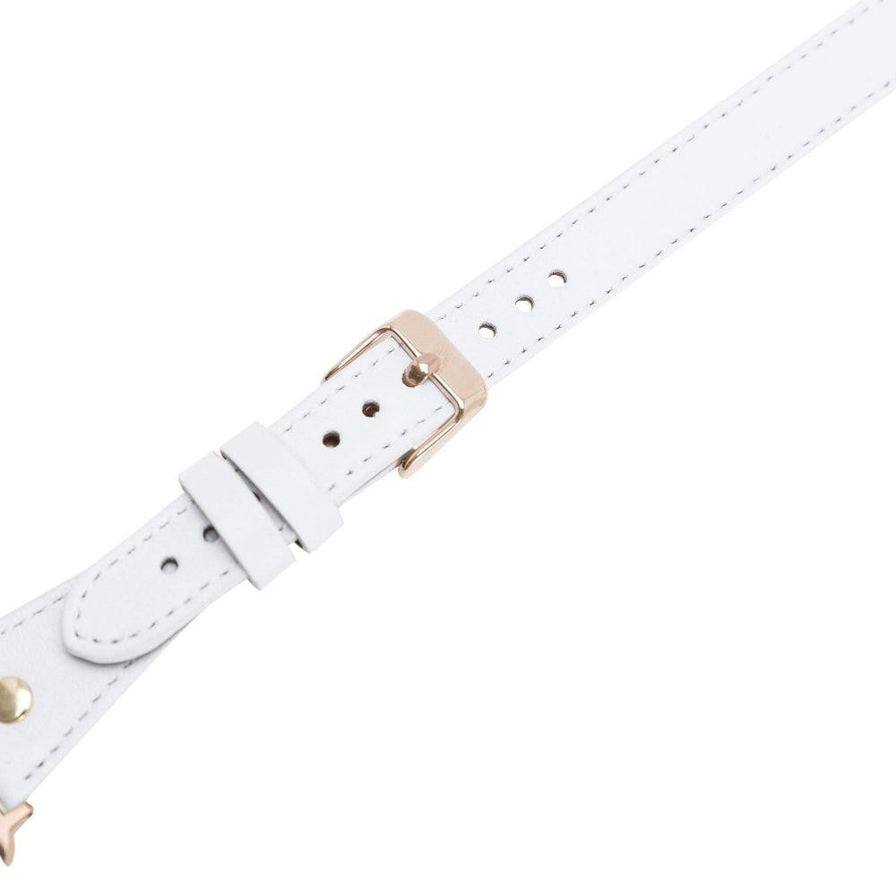 Bloominbag Alpine Double Tour Ivory White Hakiki Deri Apple Watch Kordonu - 44/45/46/49mm görseli 5
