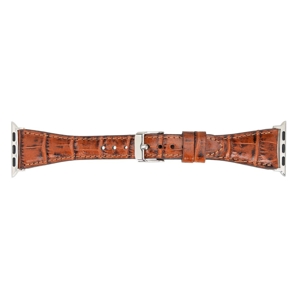 Bloominbag Bloomband Signature Croc Brown Leather Apple Watch Band - 44/45/46/49mm görseli 3