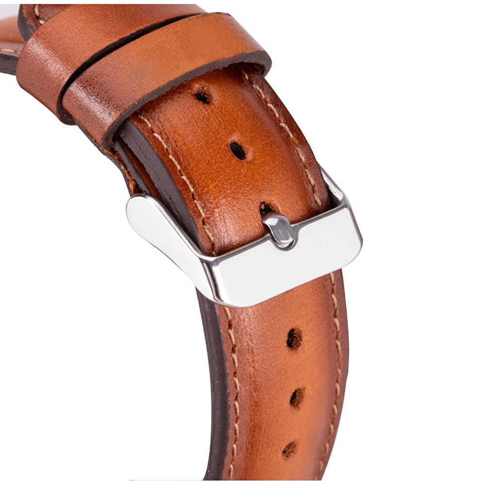 Bloominbag Alpine Siena Tan Hakiki Deri Apple Watch Kordonu - 44/45/46/49mm görseli 4