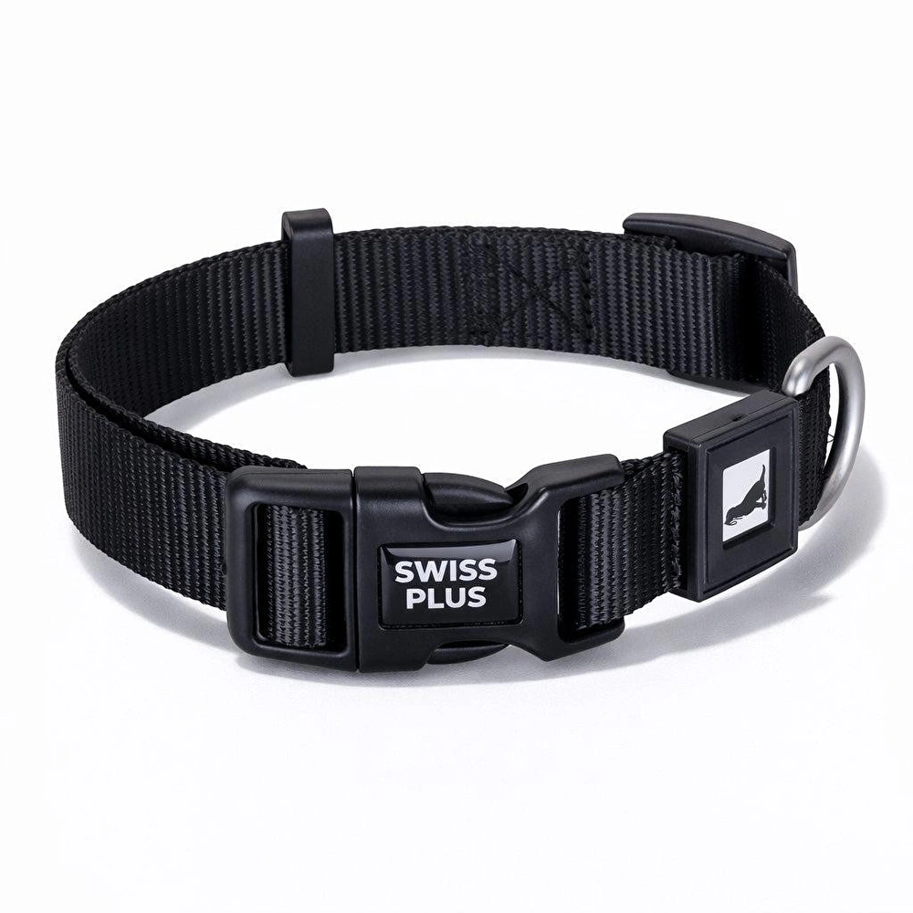 Bloominbag Swissplus Urban Paws Köpek Tasması – Noir Black | Ayarlanabilir, Dayanıklı, Hafif-15mm görseli 2