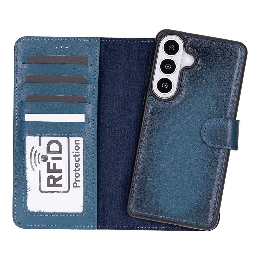 Bloominbag Monte Midnight Blue Samsung Galaxy S26 (6.3") Hakiki Deri Çıkarılabilir Cüzdanlı Telefon Kılıfı görseli 1