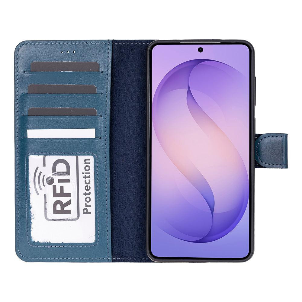 Bloominbag Monte Midnight Blue Samsung Galaxy S26 (6.3") Hakiki Deri Çıkarılabilir Cüzdanlı Telefon Kılıfı görseli 4