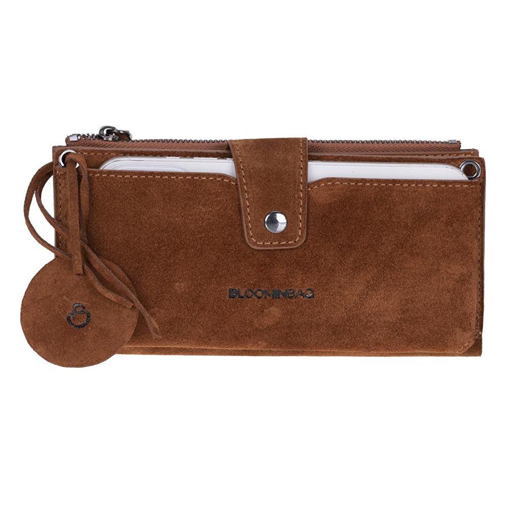 Bloominbag Camel Still Lozan Hakiki Süet Çapraz Askılı Telefon Bölmeli Cüzdan Çanta görseli 1