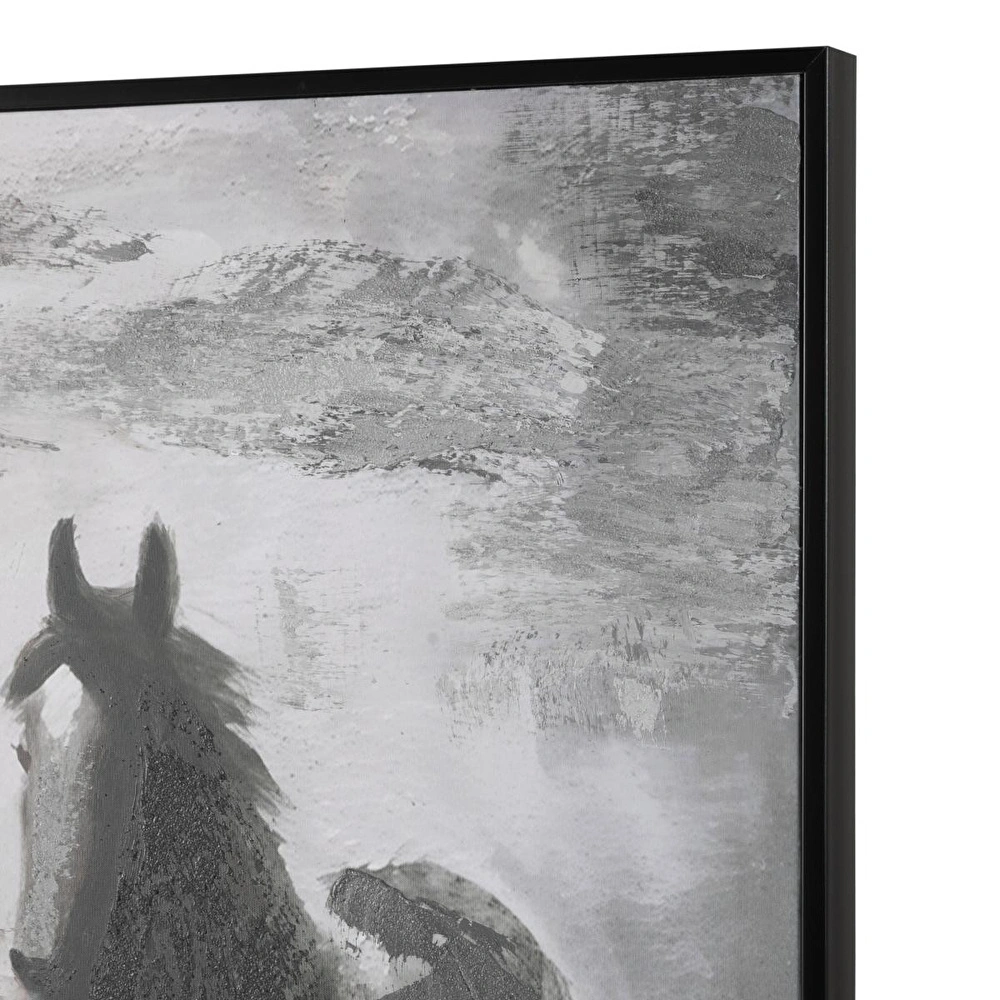 Mudo Home Stallions Çerçeveli̇ Yağli Boya Tablo 100x150 Cm görseli 3
