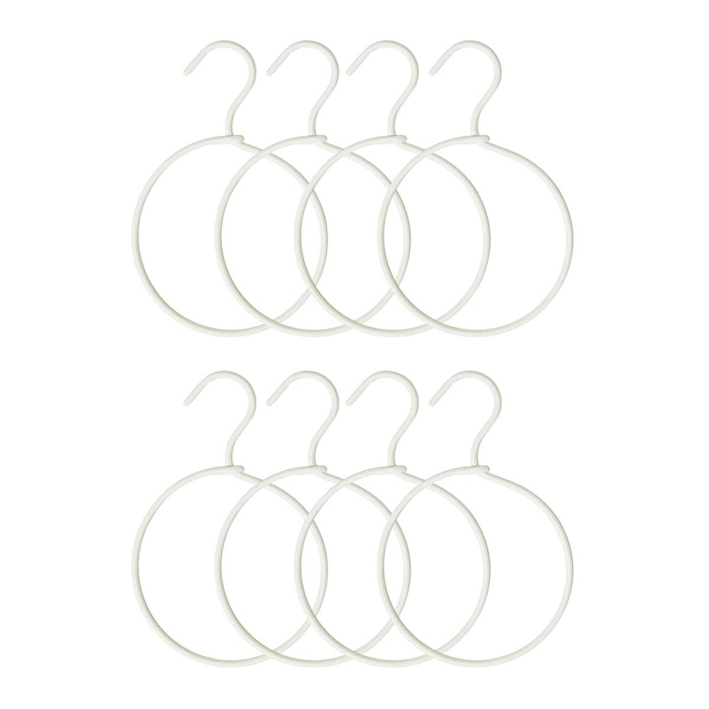 Ocean Home Textile 8'li Yuvarlak Ekru Renk Kumaş Kaplı Metal Aksesuar Askısı 24.5 X 16 X 0.5 Cm görseli 5