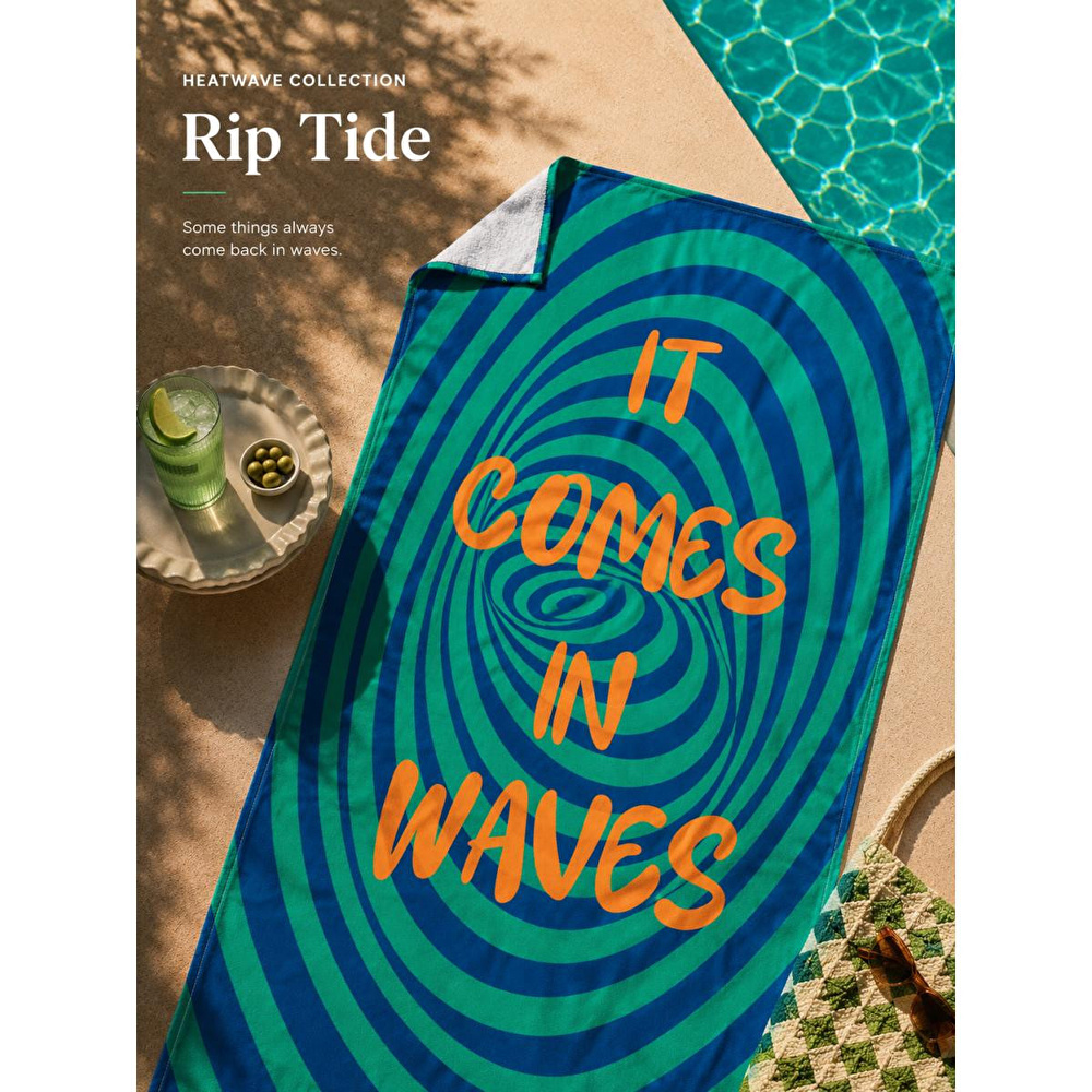 Cozy Home Heatwave Plaj Havlusu Rip Tide Mavi 90x150 görseli 2