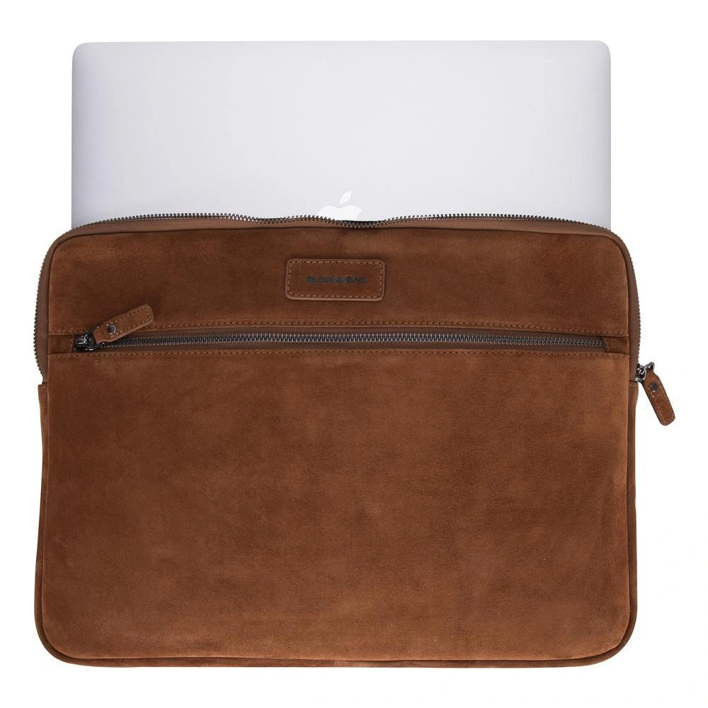 Bloominbag Camel Still Hakiki Süet Deri 15-16 Inç Macbook/laptop Kılıfı görseli 2