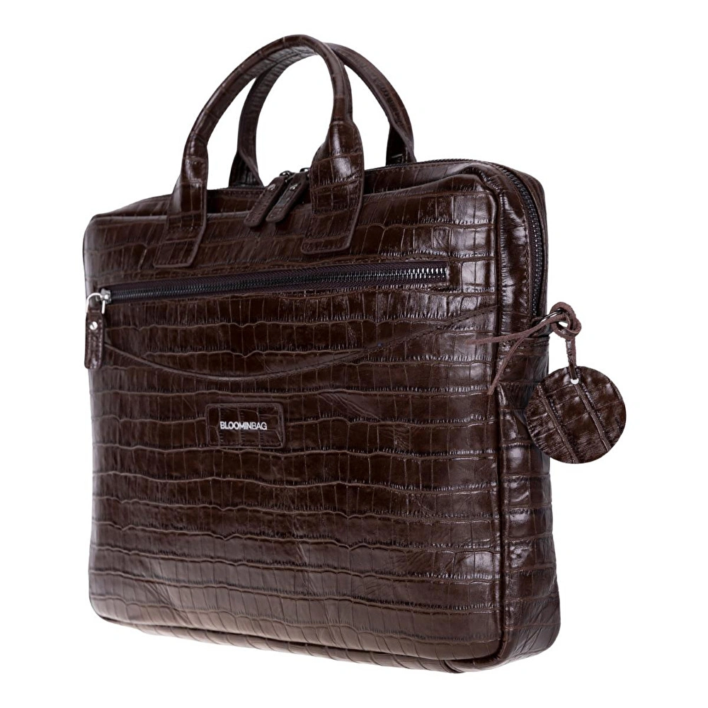 Bloominbag Mocha Croco Hakiki Deri 13-14 Inç Macbook/laptop Çantası görseli 2