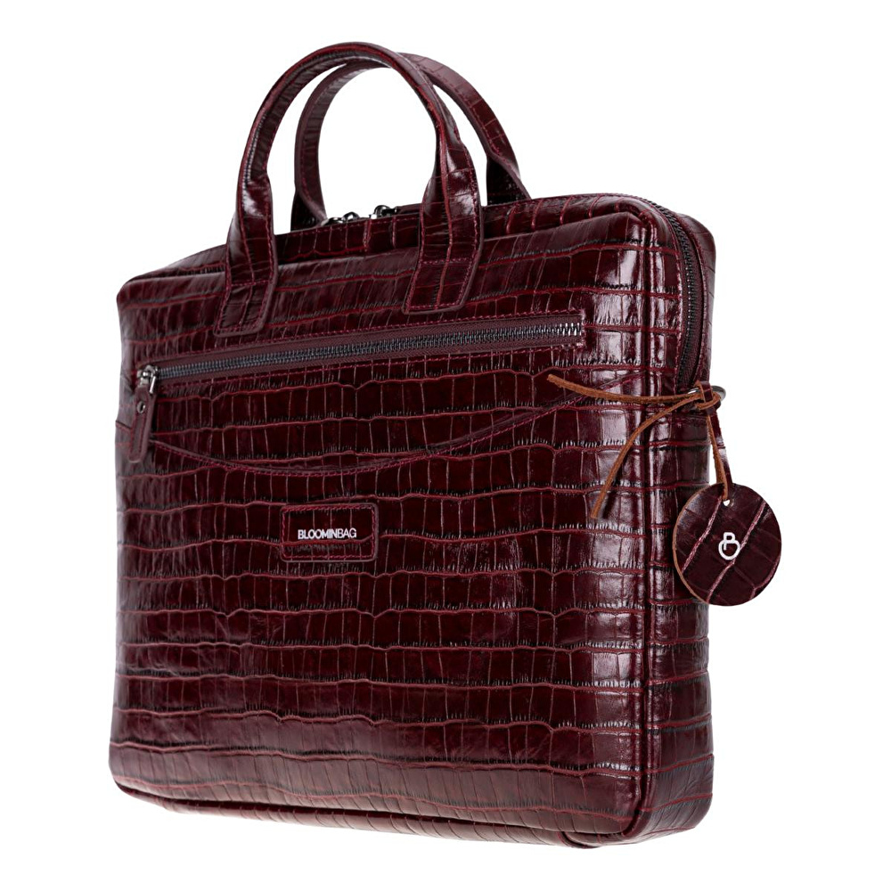 Bloominbag Burgundy Croco Hakiki Deri 13-14 Inç Macbook/laptop Çantası görseli 2
