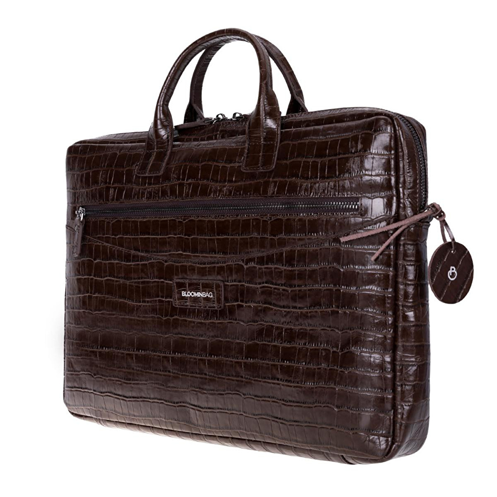 Bloominbag Mocha Croco Hakiki Deri 15-16 Inç Macbook/laptop Çantası görseli 2