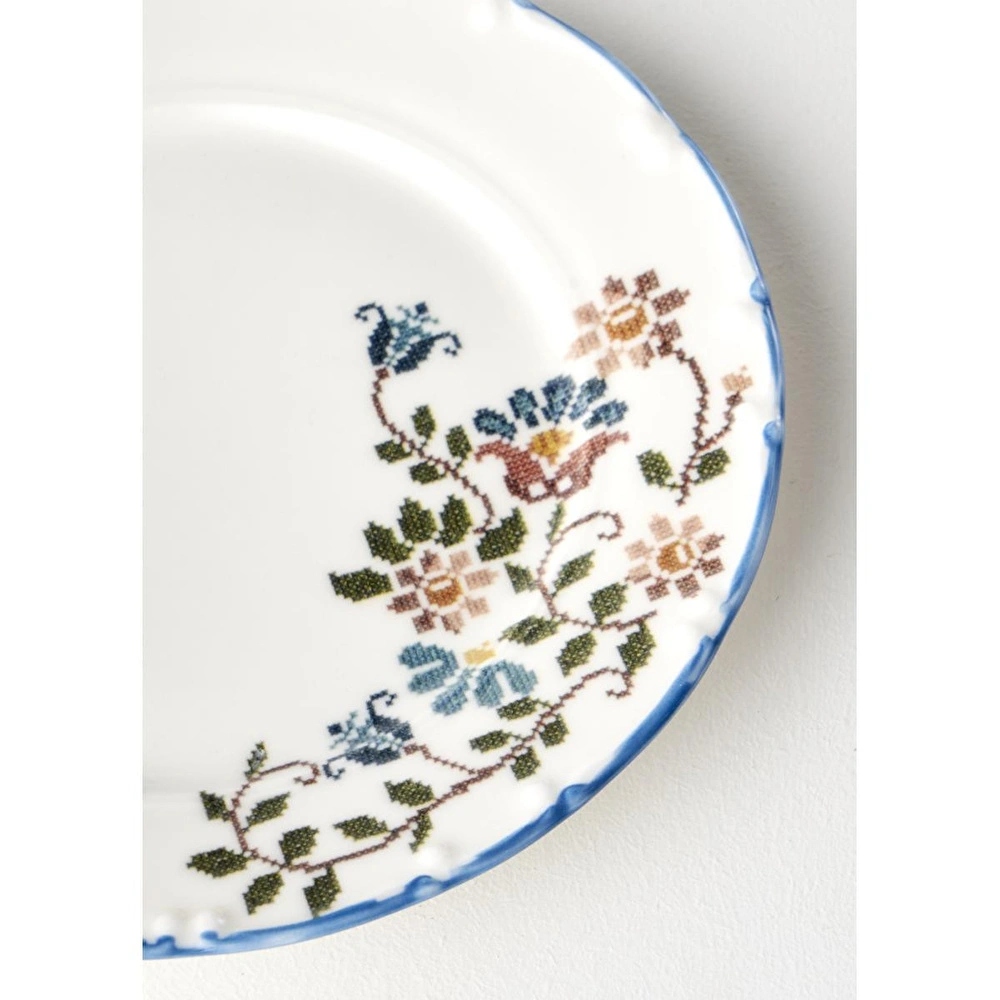 Bella Maison Vintage Porselen Pasta Tabağı 4'lü Mavi (20 Cm) Mavi görseli 2