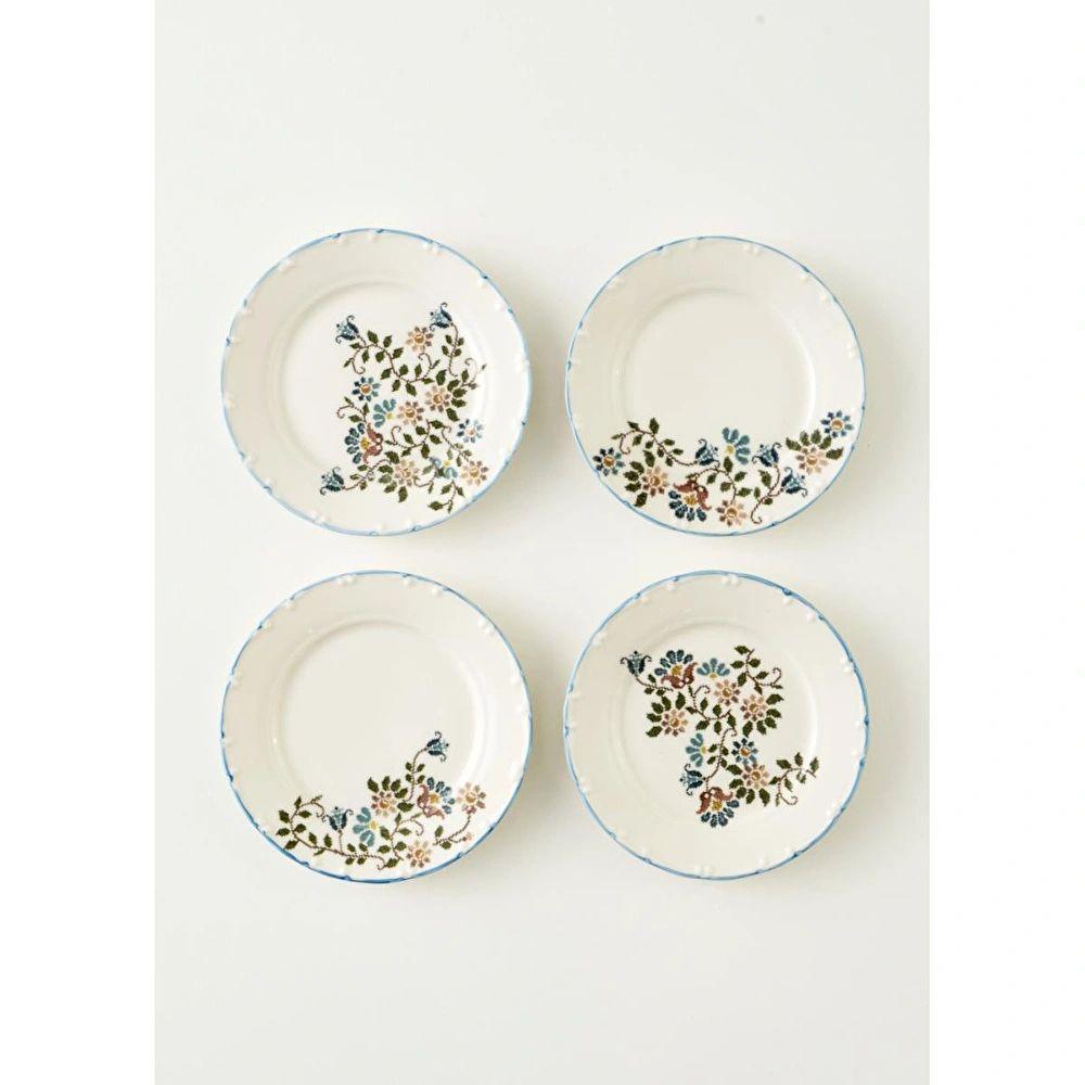 Bella Maison Vintage Porselen Pasta Tabağı 4'lü Mavi (20 Cm) Mavi görseli 1