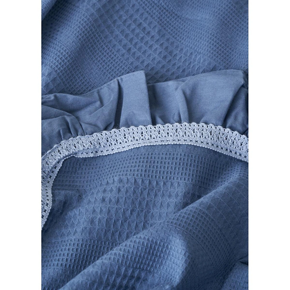 Bella Maison %100 Pamuk Paisley Çift Kişilik Pike Takımı Mavi (200x220 Cm) Mavi görseli 5