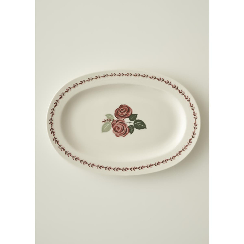 Bella Maison Rose Porselen Sunum Tabağı (30 Cm) Çok Renkli görseli 1