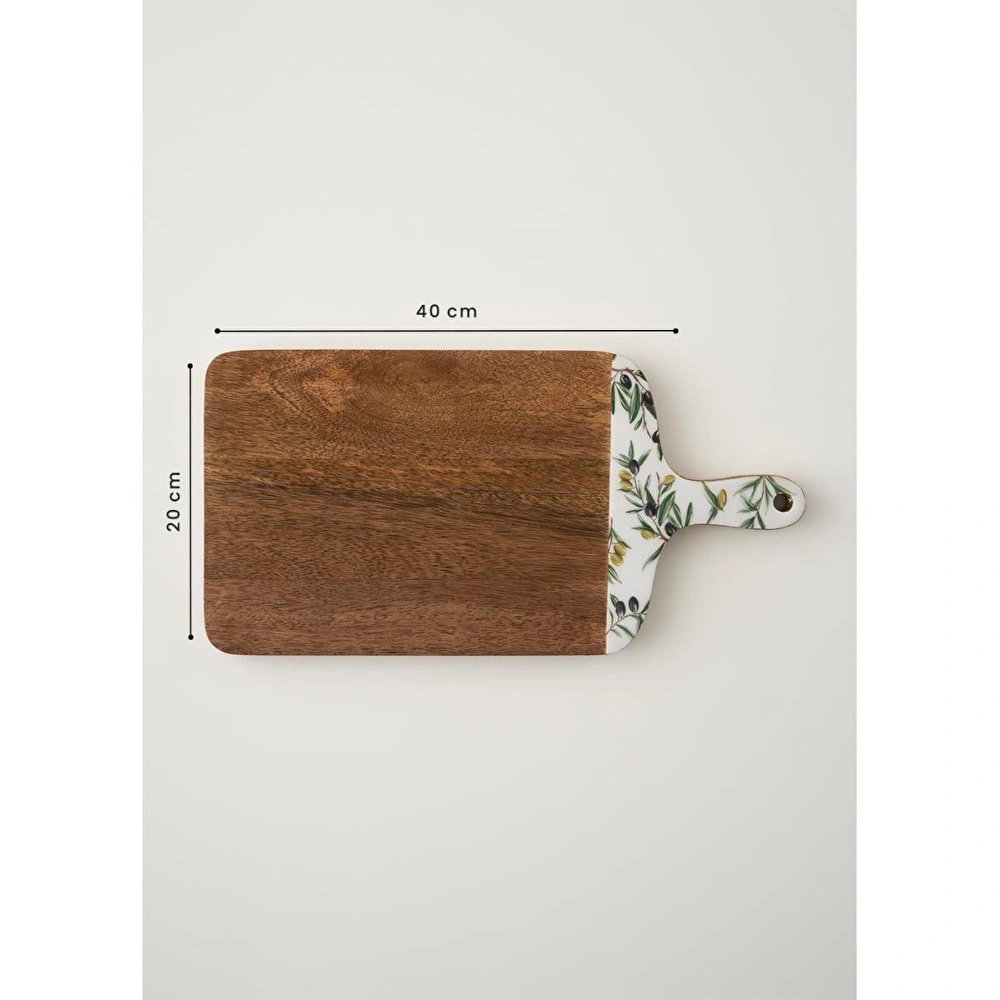 Bella Maison Olive Mango Sunum Ve Kesme Tahtası Beyaz (40x20x2 Cm) Beyaz görseli 4