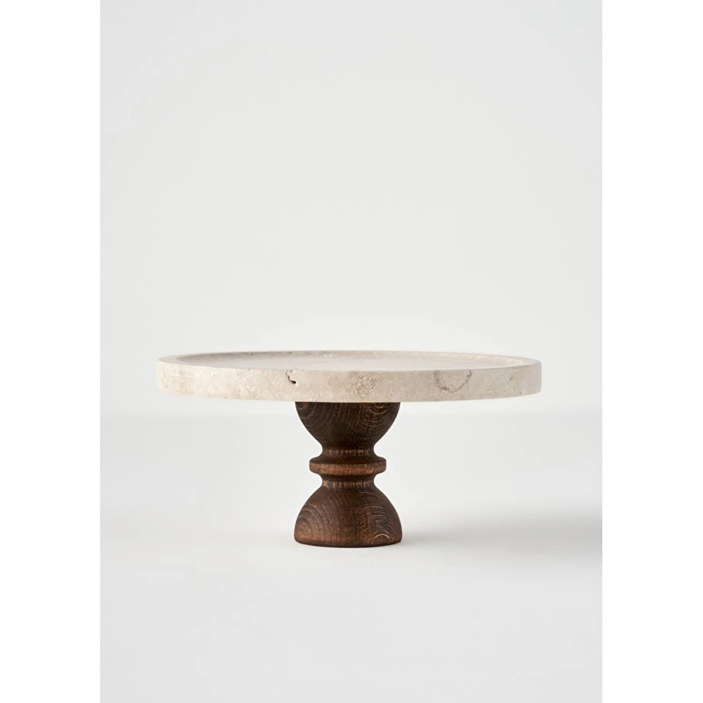 Bella Maison Ephesus Traverten Kek Standı Naturel (25 Cm) Naturel görseli 1