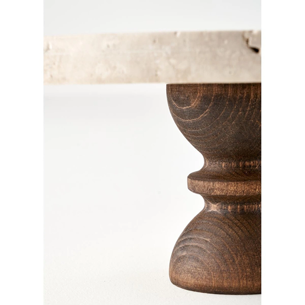 Bella Maison Ephesus Traverten Kek Standı Naturel (25 Cm) Naturel görseli 5