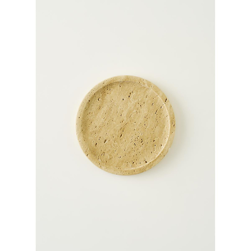 Bella Maison Ephesus Traverten Yuvarlak Dekoratif Tabak Naturel (20x4 Cm) Naturel görseli 1