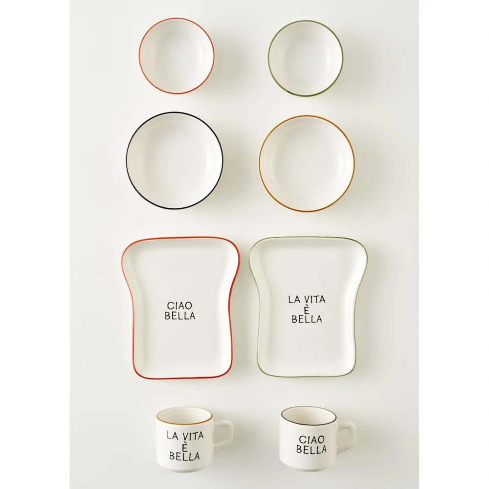 Bella Maison Line Seramik 8 Parça 2 Kişilik Tost Kahvaltı Takımı Çok Renkli görseli 3