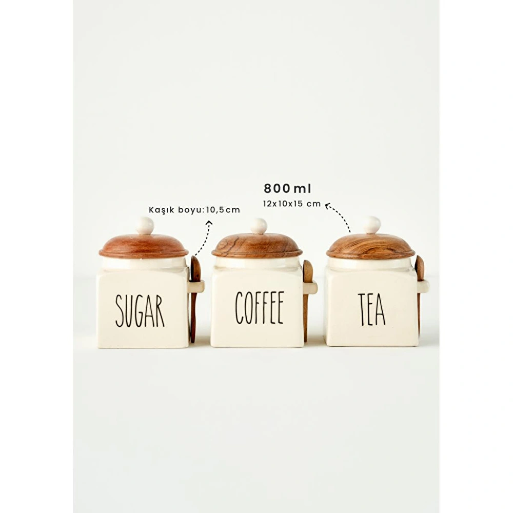 Bella Maison Brev Seramik Kavanoz Krem (800 Ml) Krem görseli 4