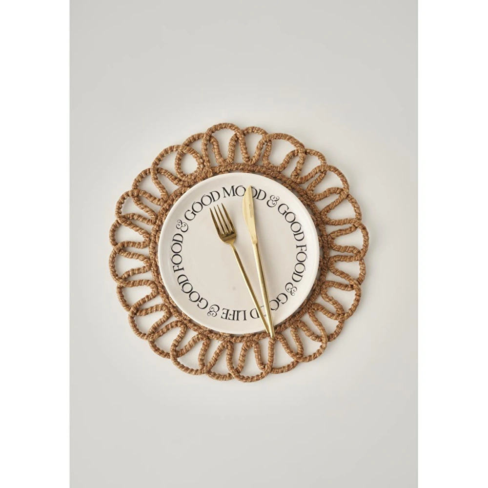 Bella Maison Rosy Örgü Amerikan Servis Kahverengi (35 Cm) Kahverengi görseli 1