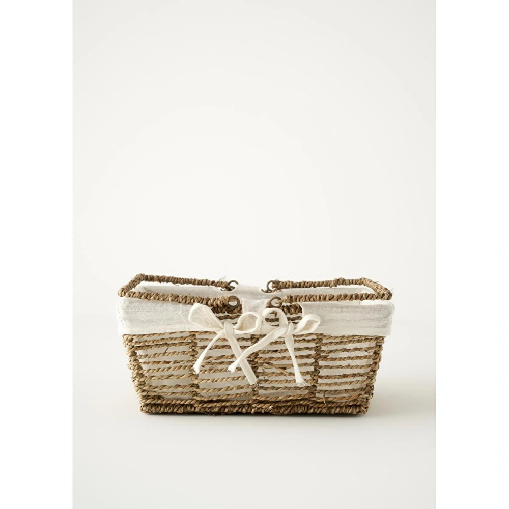 Bella Maison Arden Bezli Sepet Naturel (31x22x13 Cm) Naturel görseli 2
