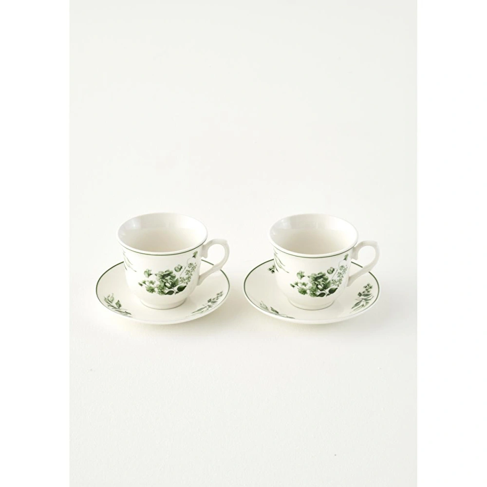 Bella Maison Julia New Bone 2'li Çay Fincanı Seti Yeşil (250 Cc) Yeşil görseli 3