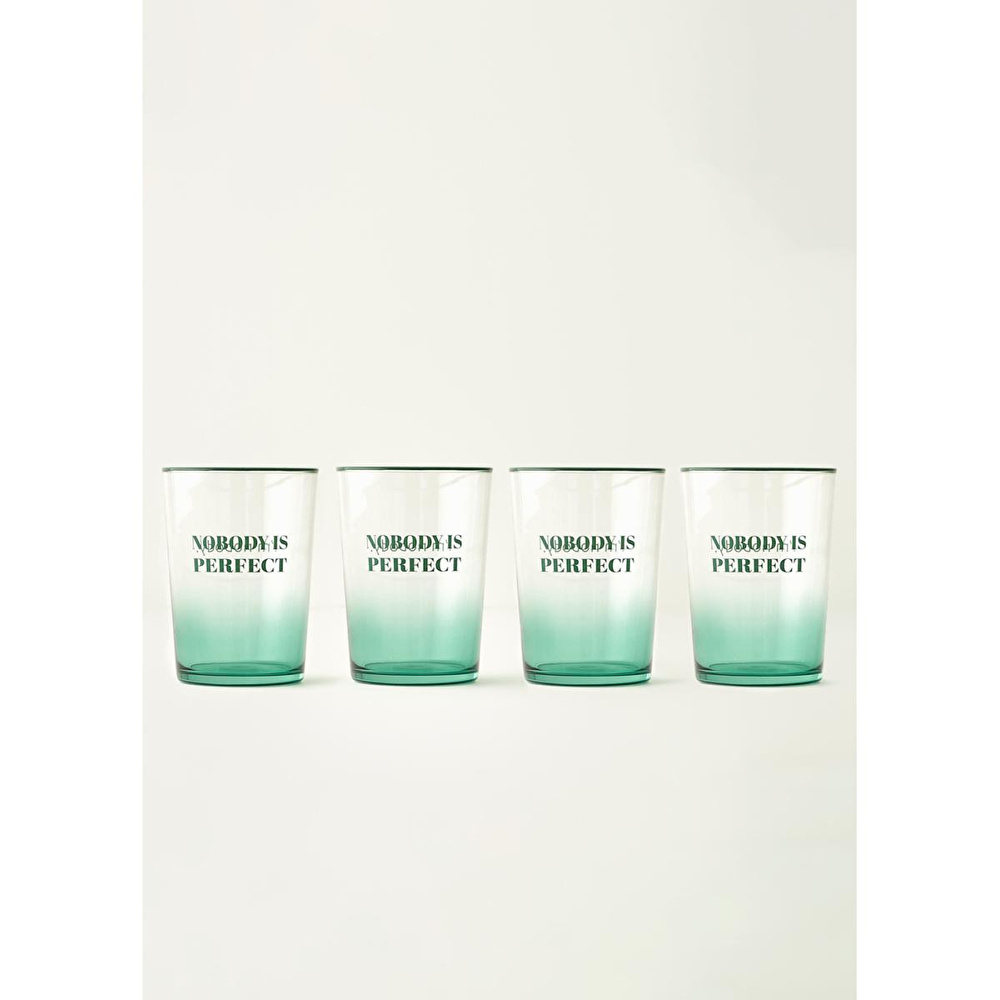 Bella Maison Nobody Is Perfect 4'lü Meşrubat Bardağı Yeşil (510 Cc) görseli 1