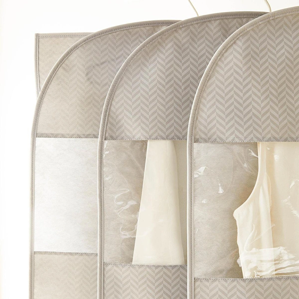 Ocean Home Textile 3'lü Gri Balıksırtı Elbise Kılıfı Set 60 X 135 Cm görseli 2