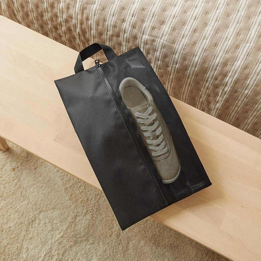 Ocean Home Textile 4'lü Siyah Renk Fileli Oxford Kumaş Ayakkabı Düzenleyici Taşıma Çantası Seti 22 X 40 X 9 Cm görseli 3