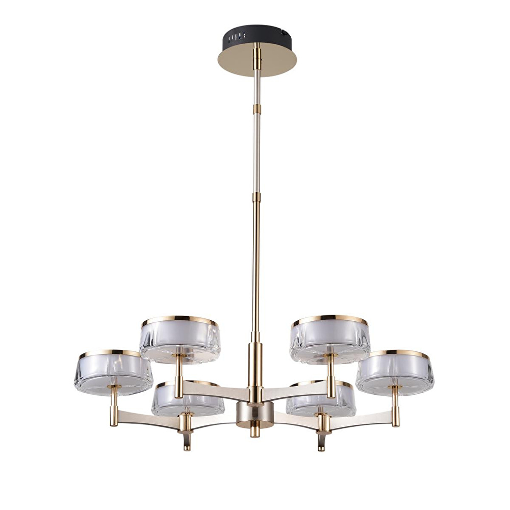 Apliqa Grayson Krom 6'lı 72 Watt Yuvarlak 3 Renkli Led Salon Avize görseli 4