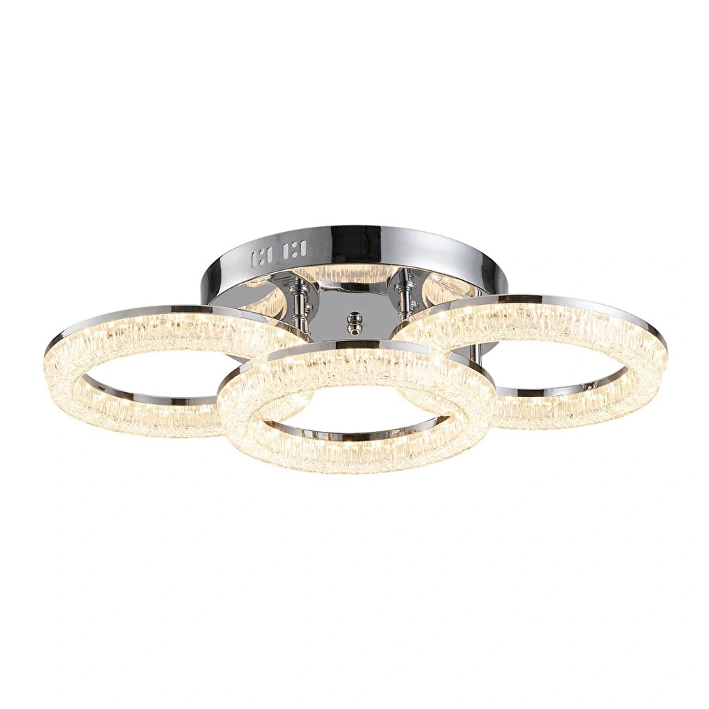 Apliqa Gomez 3'lü Krom 96 Watt Plafonyer 3 Renkli Led Avize görseli 2