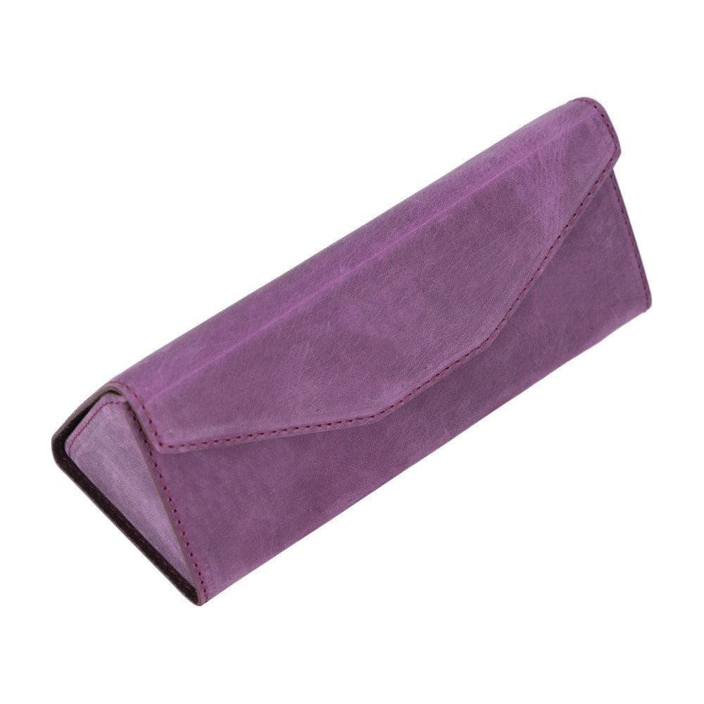 Bloominbag Prisma Mulberry Wine Deri Gözlük Kılıfı – Mıknatıslı Üçgen Tasarım görseli 4