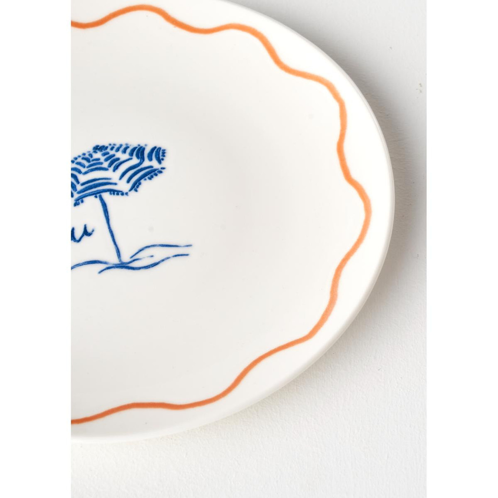 Bella Maison Marine Porselen 6'lı Pasta Tabağı Seti Mavi (19 Cm) Çok Renkli görseli 5