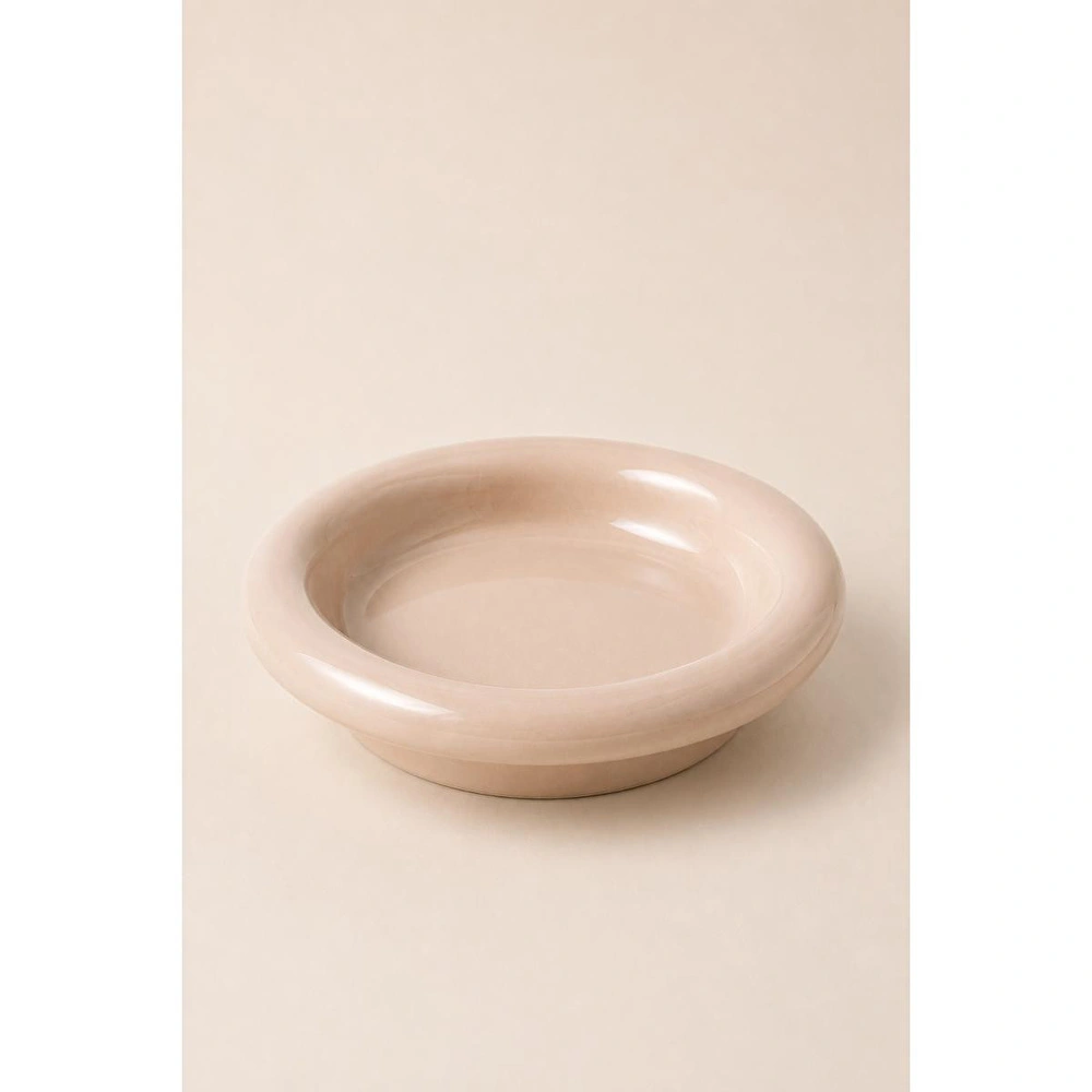 Beige & Stone Parlak Bej Donut Seramik Yemek Tabağı – 21,5 Cm görseli 3