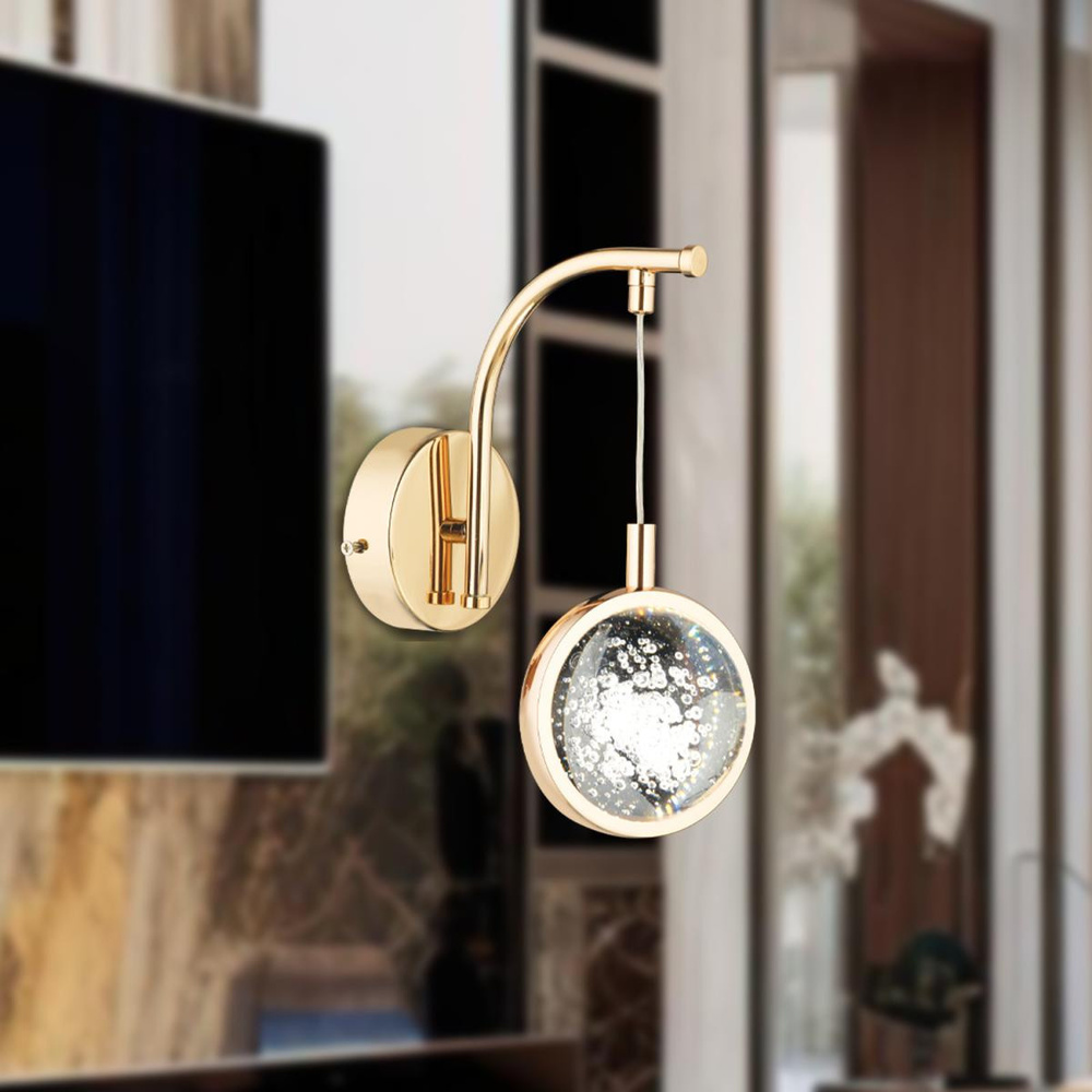 Apliqa Eldon Modern Gold 3 Renkli 5 Watt Tasarım Salon Koridor Ledli Salon Aplik görseli 1