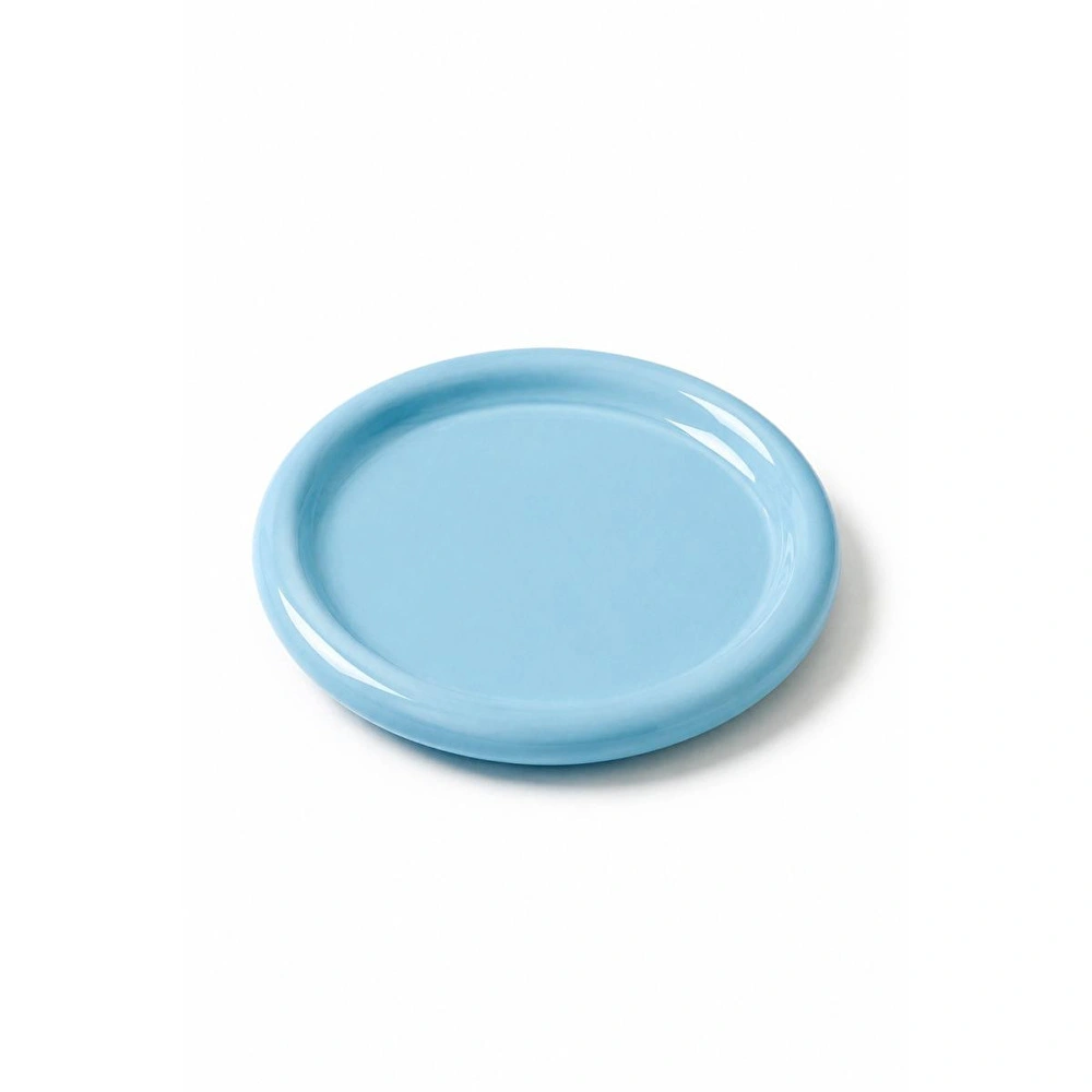 Beige & Stone Seramik Mavi Donut Kahvaltı Pasta Yemek Ve Tatlı Servis Tabak 25 Cm görseli 3