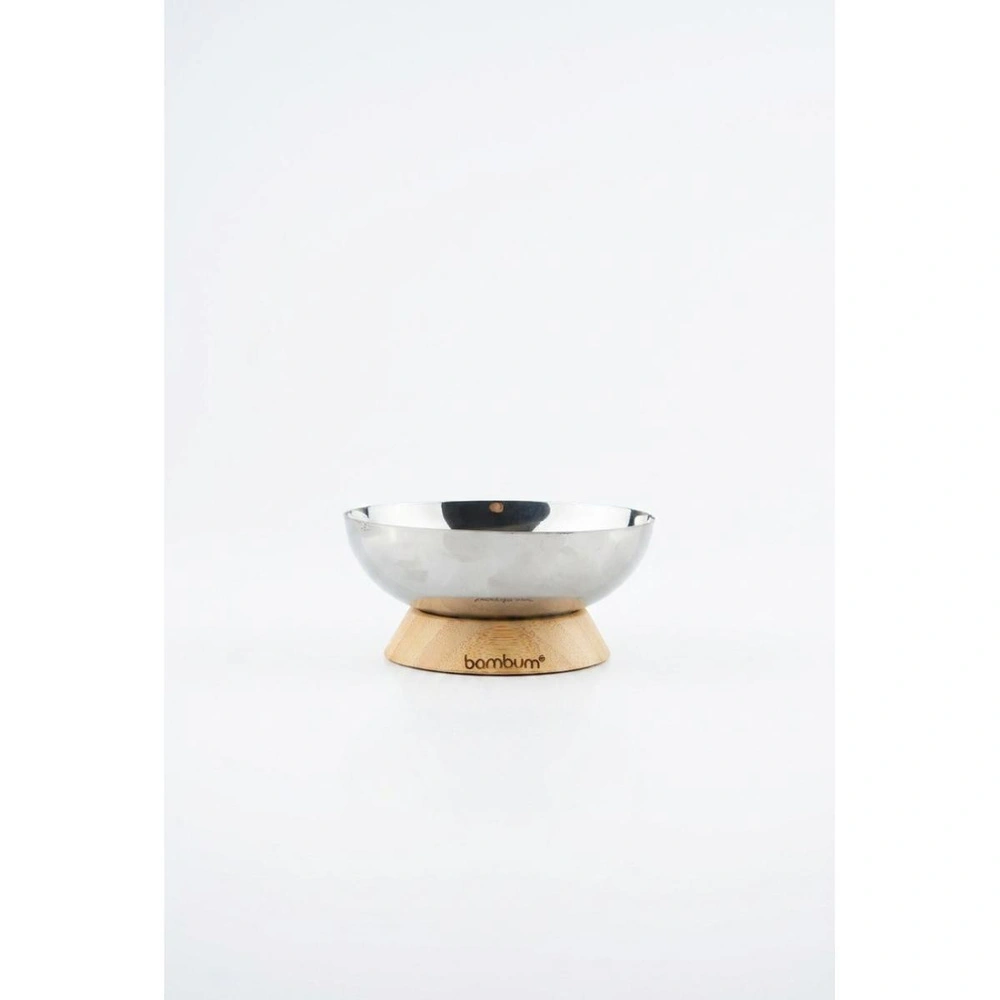 Bambum Mina - Bambu Altlıklı Çelik Sunum Tabağı 12cm görseli 3